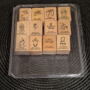 STAMPIN' UP! Retired 2004 'A Little Love' Stamp Set, Set of 12 Stamps
